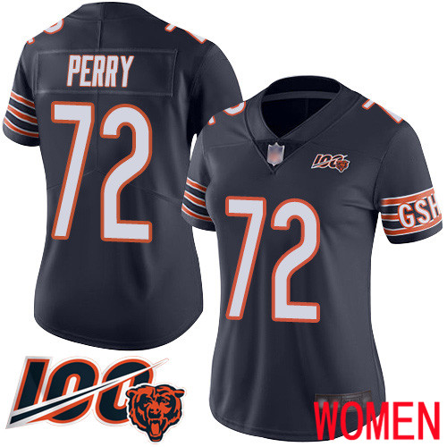 Chicago Bears Limited Navy Blue Women William Perry Home Jersey NFL Football #72 100th Season->chicago bears->NFL Jersey